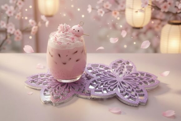 Cherry Blossom Coaster Layered Laser SVG