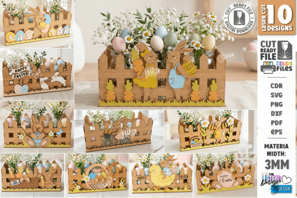 Easter Decor Laser Cut Bundle Basket