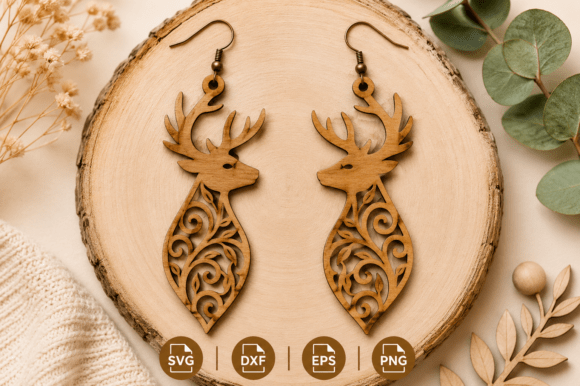 Floral Deer Earrings SVG Review