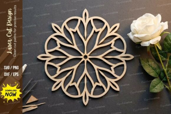 Floral Mandala Laser Cut SVG