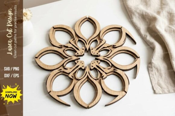 Floral Mandala Laser Cut SVG Laser Cut