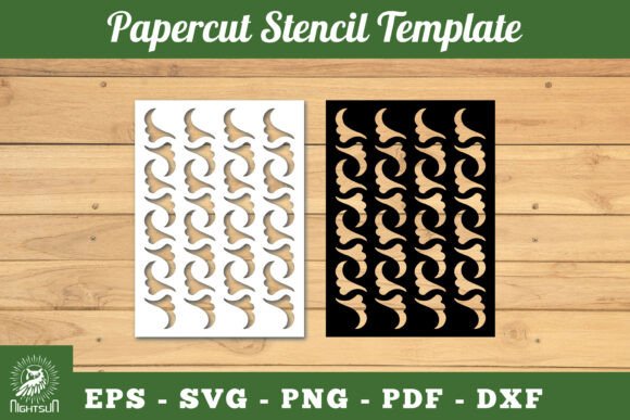 Floral Pattern Papercut Stencil SVG 3