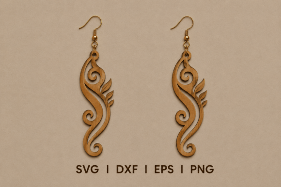Floral Swirl Earrings SVG