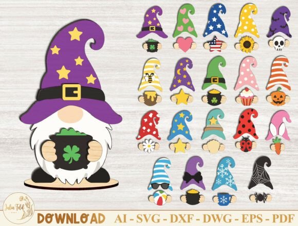 Interchangeable Gnome SVG Bundle