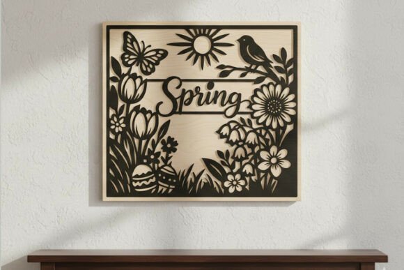 Laser Cut Spring Flower Wall Decor SVG