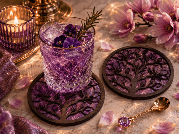 Layered Magnolia Coaster Laser Cut SVG