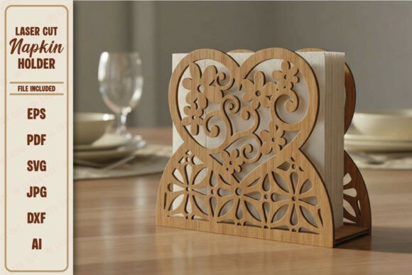 Luxury Floral Laser Cut Napkin Holder