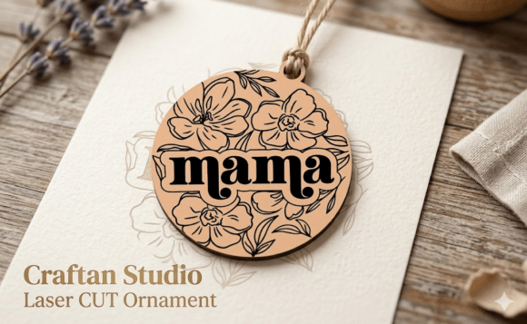 Mama Floral Round Hanging Ornament