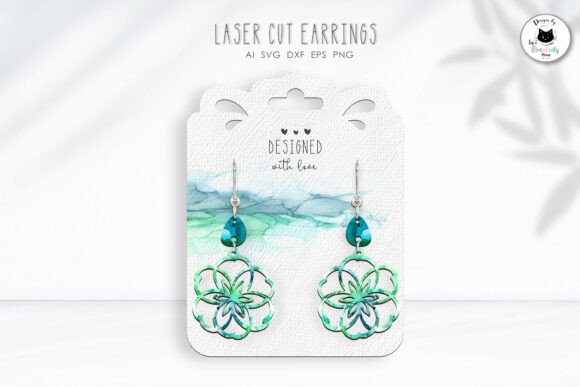 Pansy Floral Earrings Laser Cut SVG