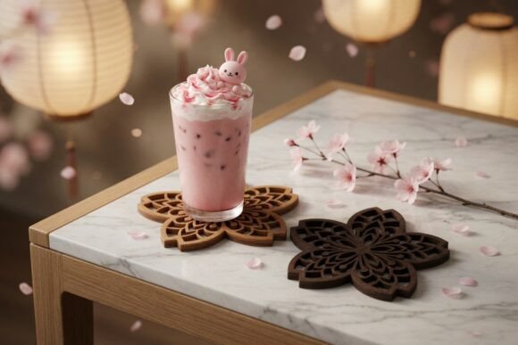 Sakura Mandala Coaster Laser Cutter SVG